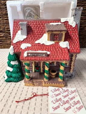 Vintage Department 56 Original Snow Village Pinewood Log Cabin Retired 1995